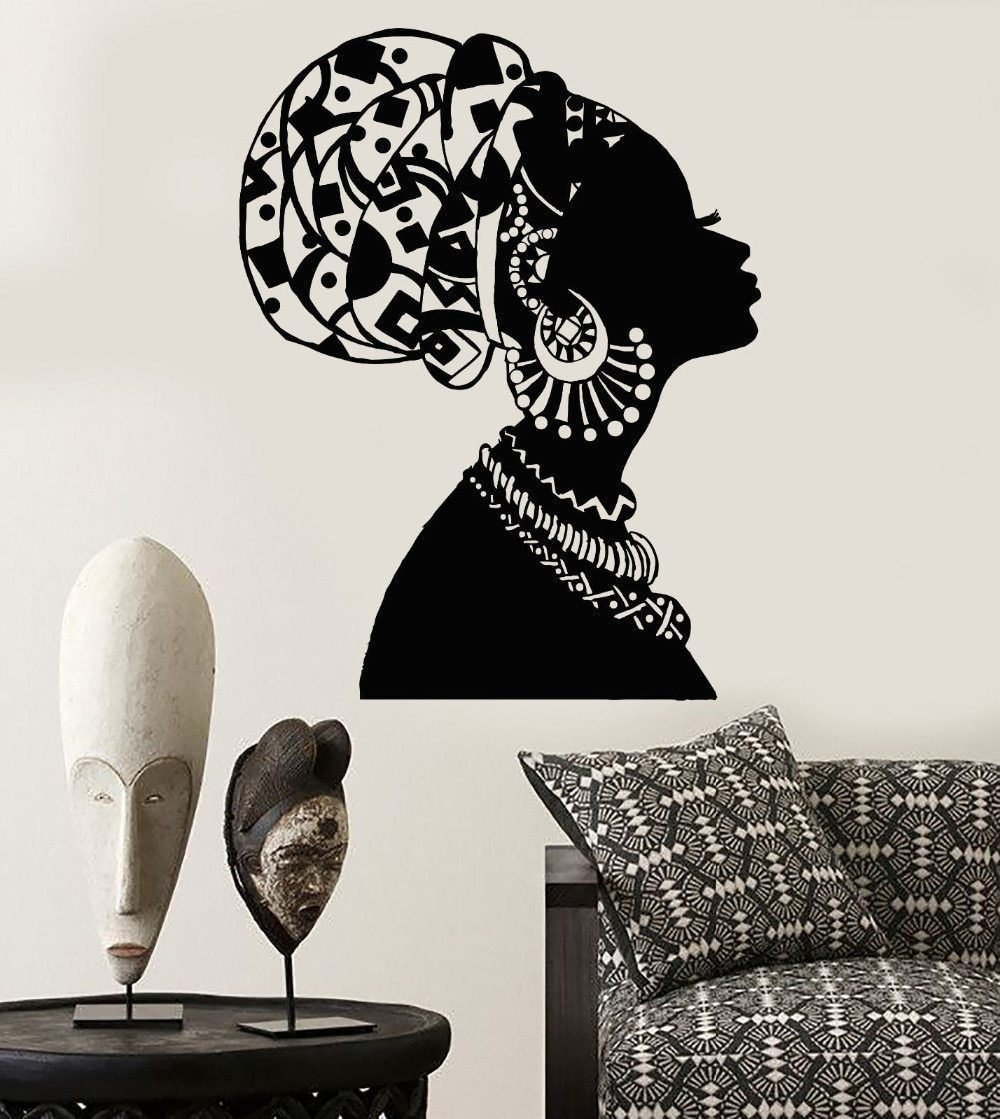 Decorative wall stickers featuring elegant woman designs, ideal for stylish home or office wall decor.