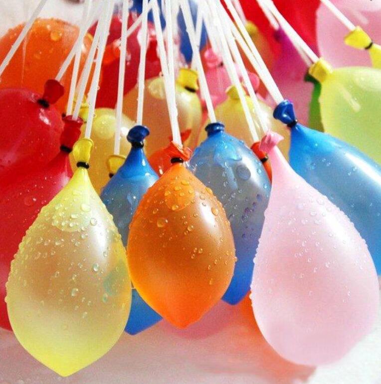 Colorful water balloons with quick fill feature from My Store, ready for outdoor summer fun and water fights.