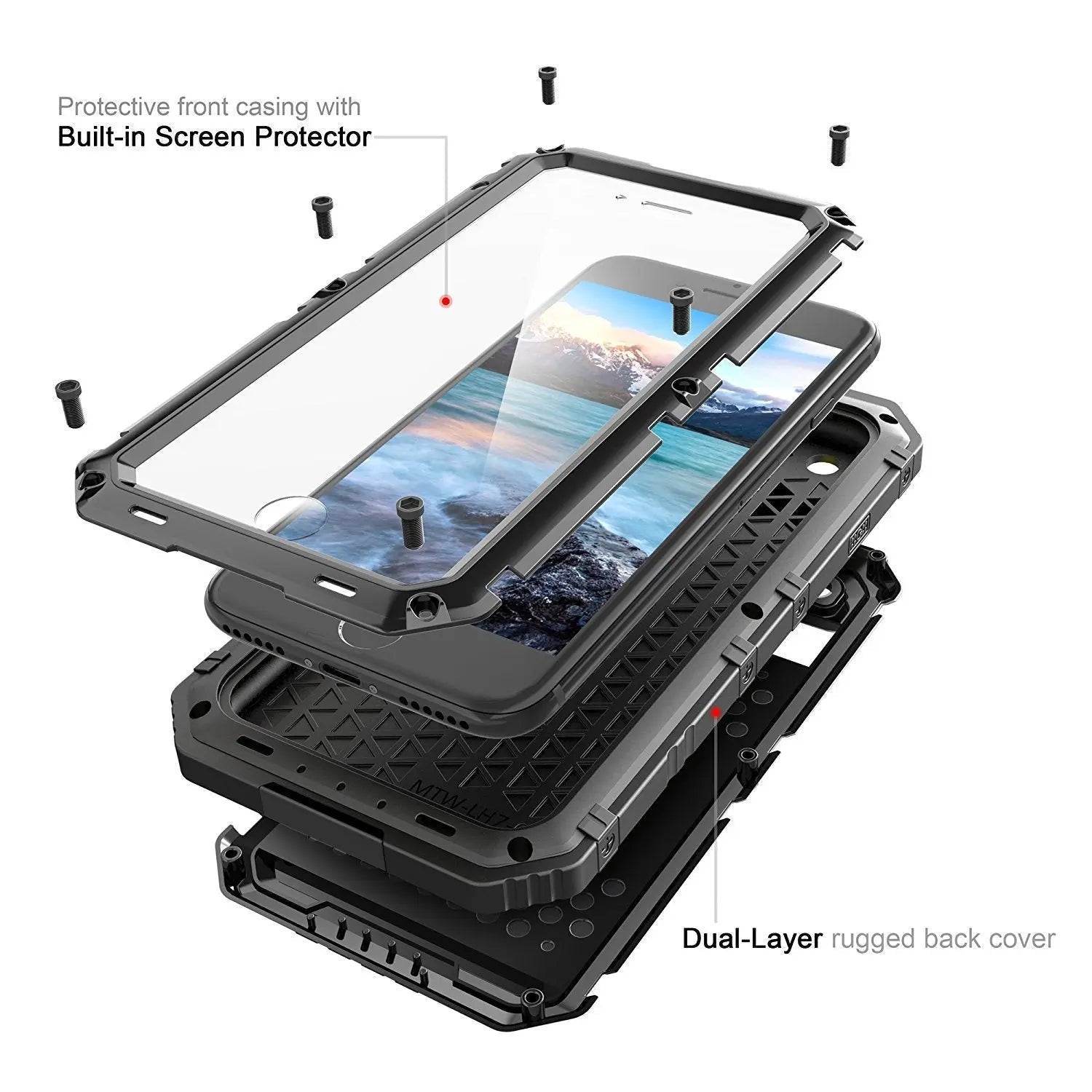 Waterproof case for iPhone 7/8/7 Plus/8 Plus by My Store, showing the transparent protective cover with phone inside.