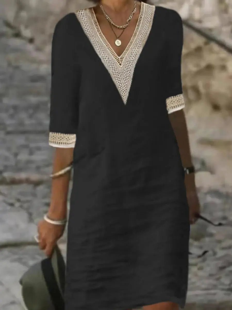 Women's loose casual dress for fall and winter by YZ1224, featuring a comfortable, relaxed fit in warm seasonal fabric.