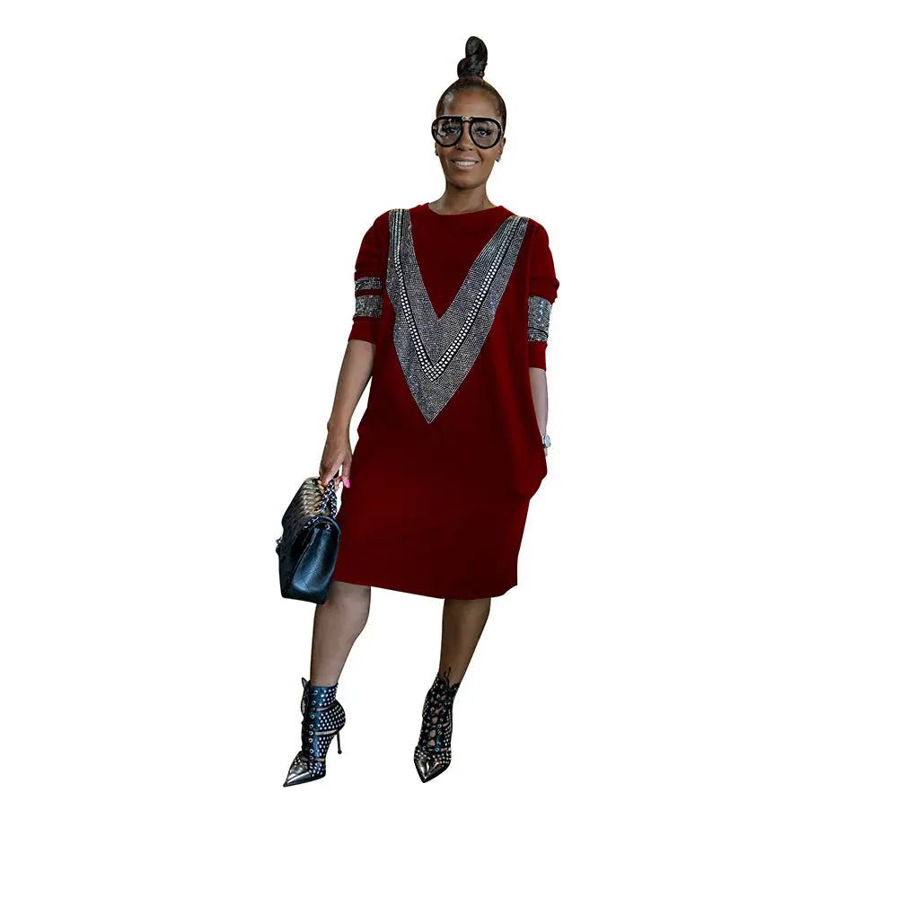 Women's casual loose dress for fall and winter, featuring a comfortable fit and stylish design by My Store.