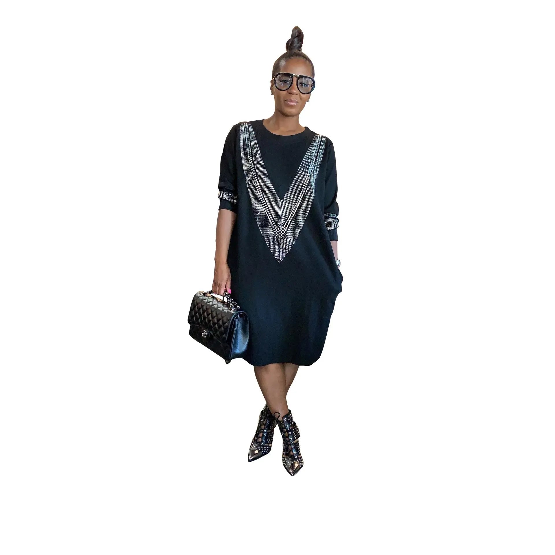Women's casual loose dress for fall and winter, stylish and comfortable, featuring a relaxed fit and warm fabric from My Store.
