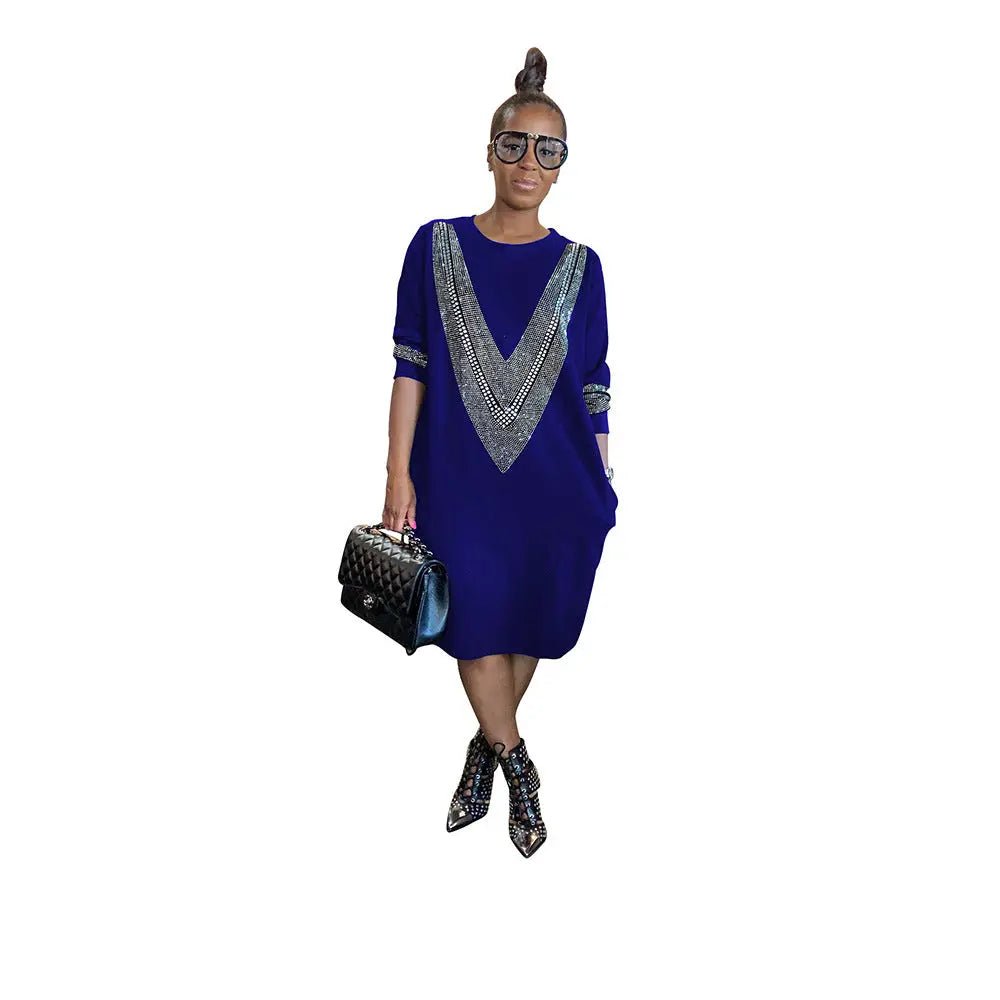 Women's loose casual dress for fall and winter by My Store, featuring comfortable fabric and relaxed fit in a stylish design.